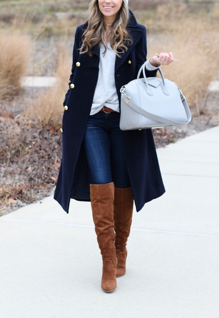 Navy coat outfits outlet