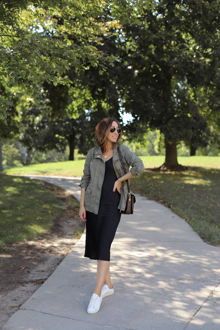 Silk dress with blazer on sale