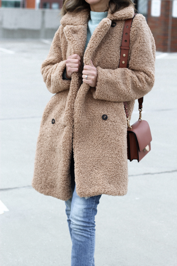 fitted teddy coat