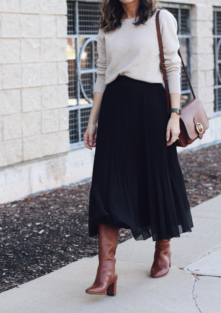 Favorite way to style pleated skirts for Fall - Lilly Style