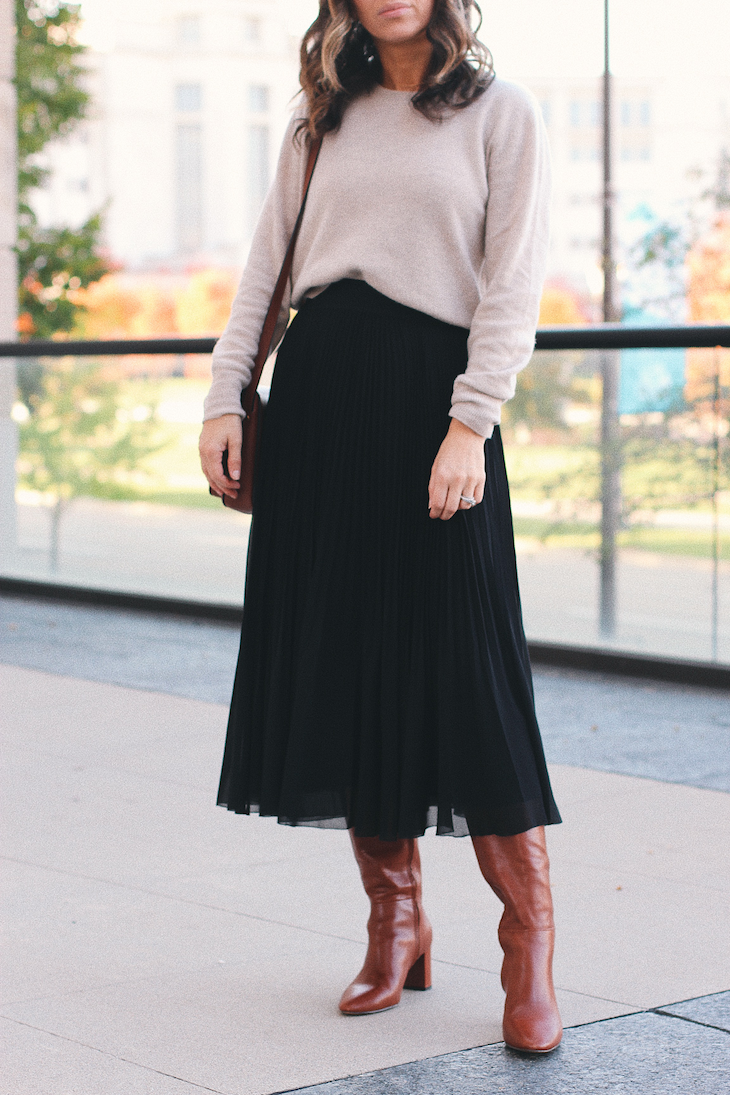 Favorite way to style pleated skirts for Fall - Lilly Style