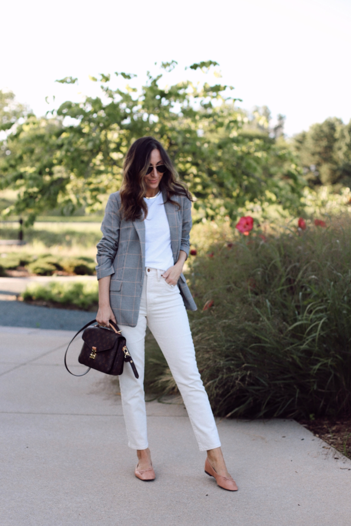 Ecru Jeans with Blazer - Lilly Style